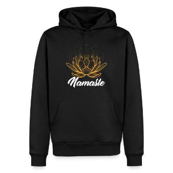 Namaste Méditation Lotus Flower Yoga Pilates - Sweat à capuche Premium bio Homme - noir - Devant - Nico (187cm)