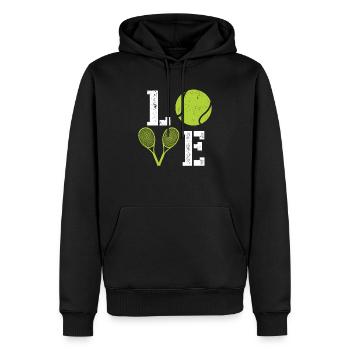 Love Tennis - Men’s Premium Organic Hoodie - black - Front - Nico (187cm)