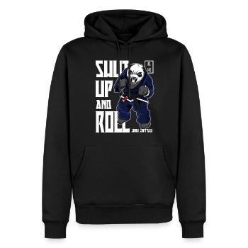 Angry BJJ Panda - chemise brésilienne de Jiu Jitsu de BJJ - Sweat à capuche Premium bio Homme - noir - Devant - Nico (187cm)