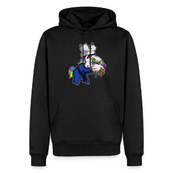 Unicorn Hip Throw - BJJ JiuJitsu MMA T-shirt - Sweat à capuche Premium bio Homme - noir - Devant - Nico (187cm)