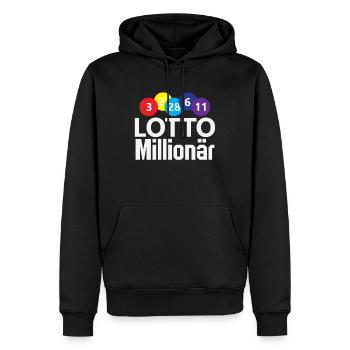 Lotto millionnaire numéros argent chance succès - Sweat à capuche Premium bio Homme - noir - Devant - Nico (187cm)