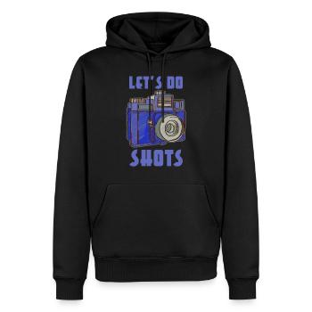 Photographie photo cadeau de caméra - Sweat à capuche Premium bio Homme - noir - Devant - Nico (187cm)