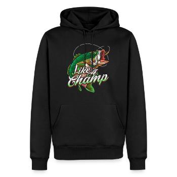 Angel - Männer Premium Bio Hoodie - Schwarz - Vorne - Nico (187cm)