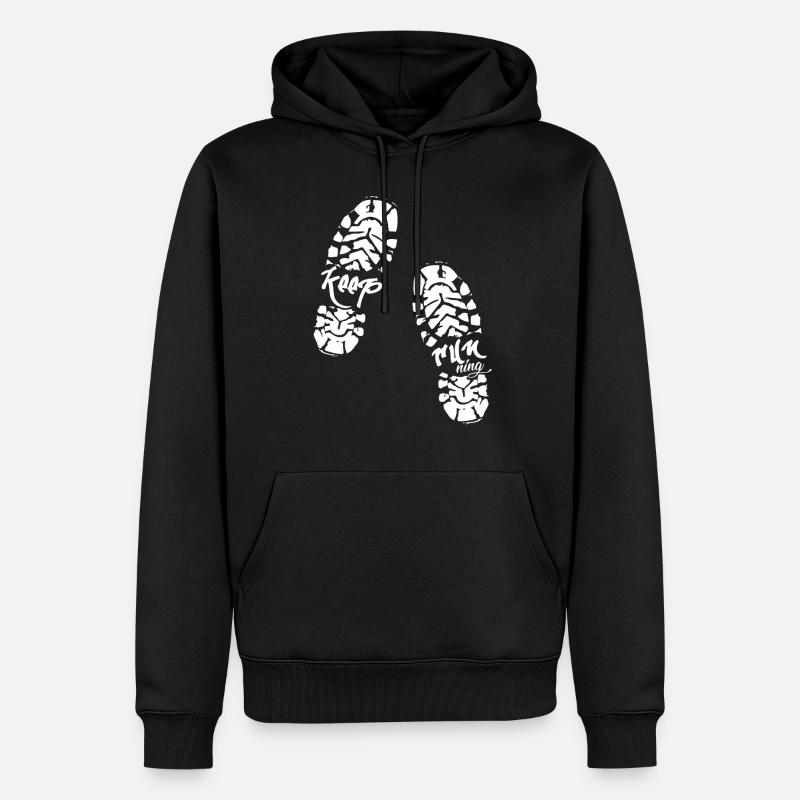 course - Sweat à capuche Premium bio Homme - noir