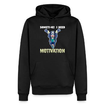 motivation - Sweat à capuche Premium bio Homme - noir - Devant - Nico (187cm)
