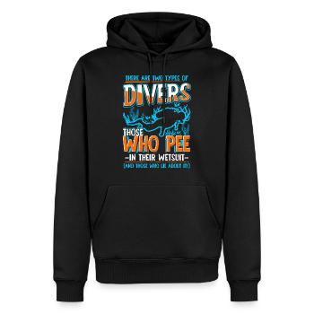 Plongée sous-marine plongeur mer océan disant cadeau - Sweat à capuche Premium bio Homme - noir - Devant - Nico (187cm)