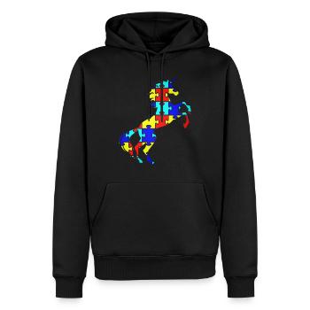 Einhorn-Autismus-Puzzlespiel-Symbol-T-Shirt magisch - Männer Premium Bio Hoodie - Schwarz - Vorne - Nico (187cm)