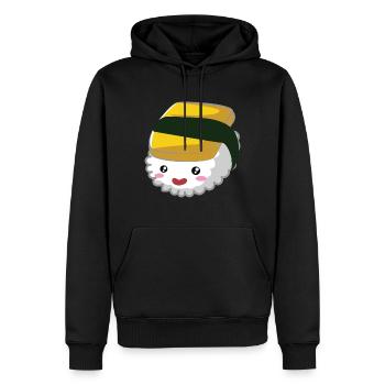 sushi6Zeichenflaeche 1 - Männer Premium Bio Hoodie - Schwarz - Vorne - Nico (187cm)