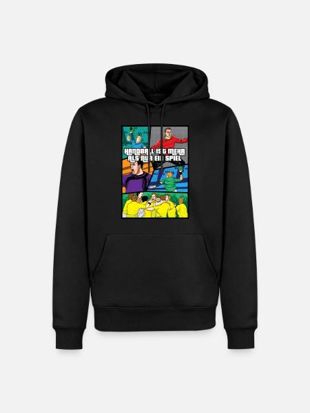 Handball Comic - Men’s Premium Organic Hoodie - black