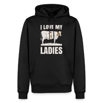 J'aime mon cadeau de dames - Sweat à capuche Premium bio Homme - noir - Devant - Nico (187cm)