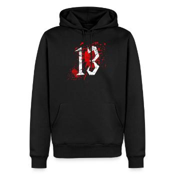 Vendredi 13 juillet 2018 jour de malchance - Sweat à capuche Premium bio Homme - noir - Devant - Nico (187cm)