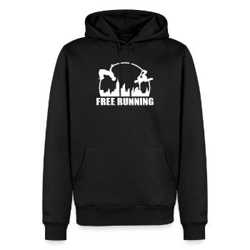 Free Running - Men’s Premium Organic Hoodie - black - Front - Nico (187cm)