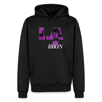 Los Angeles - Sweat à capuche Premium bio Homme - noir - Devant - Nico (187cm)
