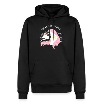 Shalom yall - Jewish Jew Jewnicorn Unicorn Judaism - Men’s Premium Organic Hoodie - black - Front - Nico (187cm)