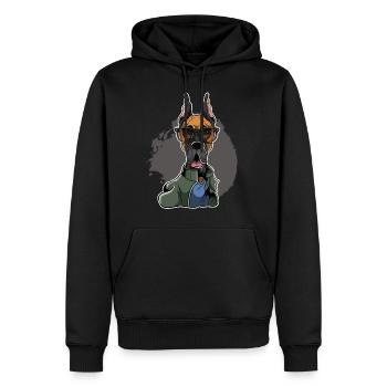 Great Dane - Deutsche Dogge - Männer Premium Bio Hoodie - Schwarz - Vorne - Nico (187cm)