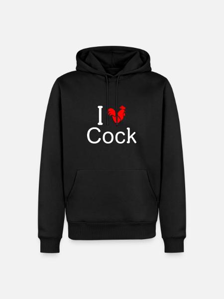 I Love Cock - Men’s Premium Organic Hoodie - black