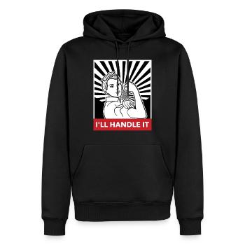 girl Power - Sweat à capuche Premium bio Homme - noir - Devant - Nico (187cm)