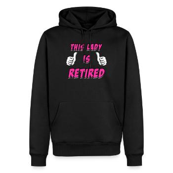 This Lady Is Retired Women Retirement - Men’s Premium Organic Hoodie - black - Front - Nico (187cm)