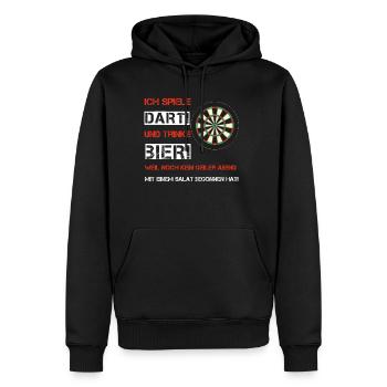 Dart et bière - Sweat à capuche Premium bio Homme - noir - Devant - Nico (187cm)