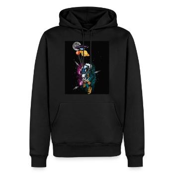 Space Astronaut - Men’s Premium Organic Hoodie - black - Front - Nico (187cm)