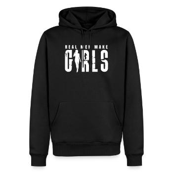 Real Men Make Girls Shirt Geschenk Tochter Vater - Männer Premium Bio Hoodie - Schwarz - Vorne - Nico (187cm)