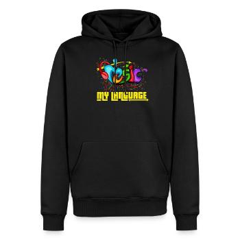 Musik ist meine Sprache Grafitti Geschenk - Männer Premium Bio Hoodie - Schwarz - Vorne - Nico (187cm)