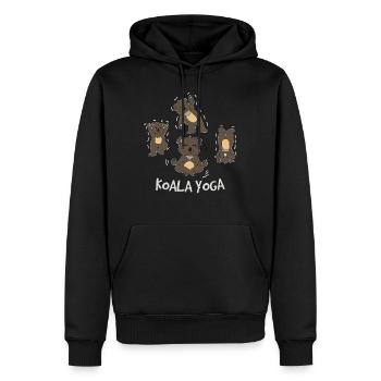 Koala - Männer Premium Bio Hoodie - Schwarz - Vorne - Nico (187cm)