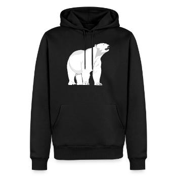 Ours polaire ours polaire - Sweat à capuche Premium bio Homme - noir - Devant - Nico (187cm)