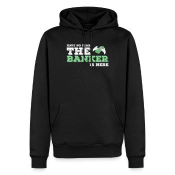 Banker Bankier Bankkaufmann Bank Geschenkidee - Männer Premium Bio Hoodie - Schwarz - Vorne - Nico (187cm)