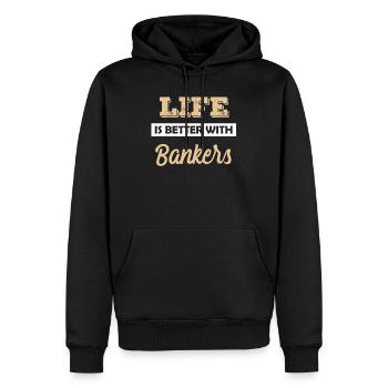 Banker Bankier Bankkaufmann Bank Geschenkidee - Männer Premium Bio Hoodie - Schwarz - Vorne - Nico (187cm)