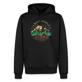 Je déteste les gens - Je déteste les gens - Sweat à capuche Premium bio Homme - noir - Devant - Nico (187cm)