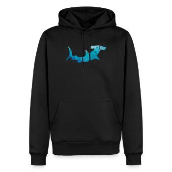 Hai Geschenk Hammerhai Fisch Meer Sohn Zoo Kontur - Männer Premium Bio Hoodie - Schwarz - Vorne - Nico (187cm)
