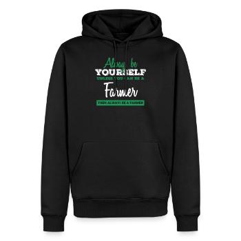 Farmer's farmer's farm farm agriculteur animaux cadeau idée - Sweat à capuche Premium bio Homme - noir - Devant - Nico (187cm)
