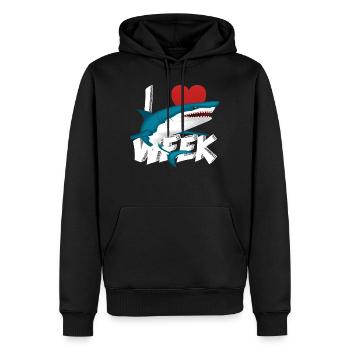 J'aime la semaine de requin idée mignonne de cadeau de nouveauté pour des requins amoureux Shark graphique - Sweat à capuche Premium bio Homme - noir - Devant - Nico (187cm)