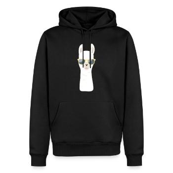 Lama lunettes de soleil été cadeau de tendance plage - Sweat à capuche Premium bio Homme - noir - Devant - Nico (187cm)