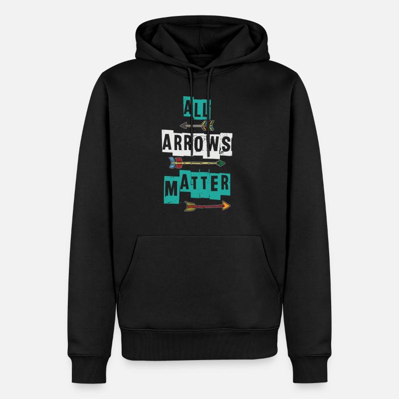 Pfeil - Männer Premium Bio Hoodie - Schwarz