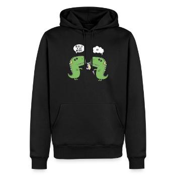 Cadeau de licorne drôle de dinosaure - Sweat à capuche Premium bio Homme - noir - Devant - Nico (187cm)