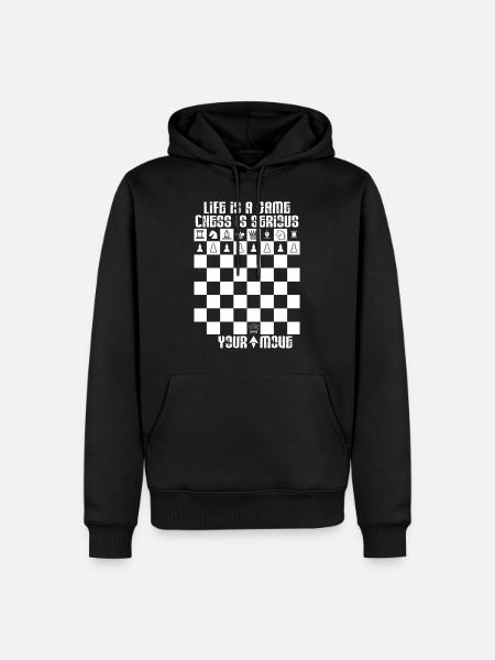Geschenk Schachfiguren shirt Schach Schachspieler - Männer Premium Bio Hoodie - Schwarz