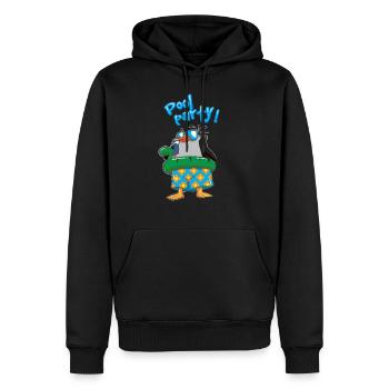 pool party pingouin dino temps de natation - Sweat à capuche Premium bio Homme - noir - Devant - Nico (187cm)