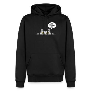 Cadeau chat perso coquin maine coon persan - Sweat à capuche Premium bio Homme - noir - Devant - Nico (187cm)