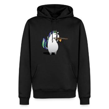 Einhorn spielt Posaune Musik Posaune Geschenk - Männer Premium Bio Hoodie - Schwarz - Vorne - Nico (187cm)