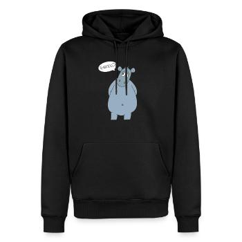 Freunde Hippo Flusspferd Nilpferd Geschenk - Männer Premium Bio Hoodie - Schwarz - Vorne - Nico (187cm)