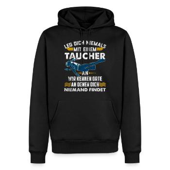 Diver diving - Men’s Premium Organic Hoodie - black - Front - Nico (187cm)