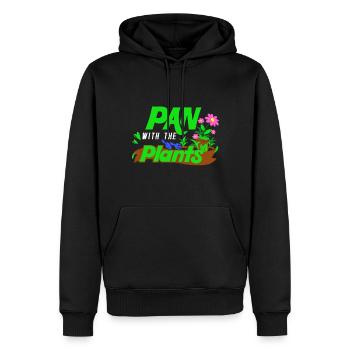 Pan avec les plantes - Cadeau Jardinier - Sweat à capuche Premium bio Homme - noir - Devant - Nico (187cm)
