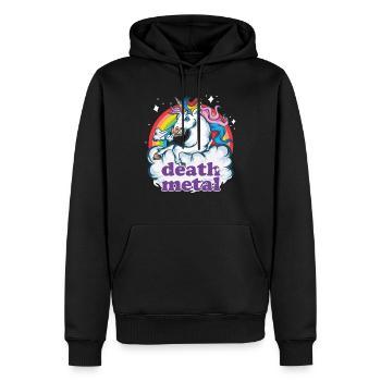 Death Metal Einhorn Geschenk Heavy Musik Unicorn - Männer Premium Bio Hoodie - Schwarz - Vorne - Nico (187cm)