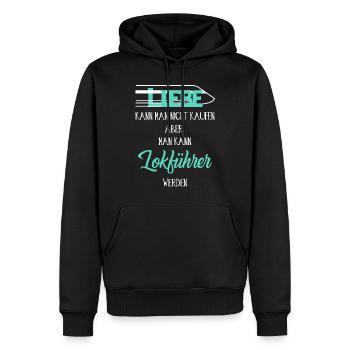 Liebe kann man nicht kaufen - Männer Premium Bio Hoodie - Schwarz - Vorne - Nico (187cm)