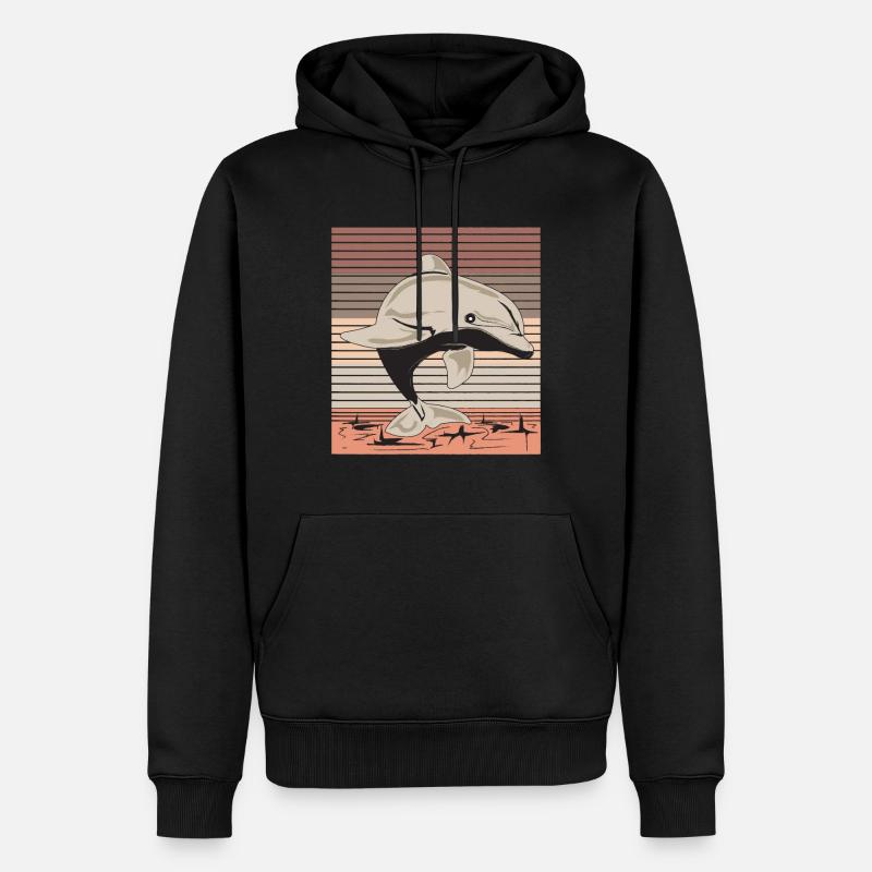 Delfin - Männer Premium Bio Hoodie - Schwarz