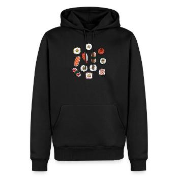 Sushi asiatique alimentaire Fast Foodie Foodie baguettes - Sweat à capuche Premium bio Homme - noir - Devant - Nico (187cm)