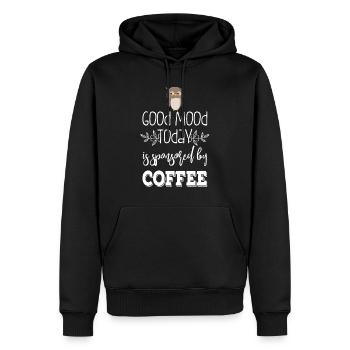 Kaffeeeule - Männer Premium Bio Hoodie - Schwarz - Vorne - Nico (187cm)