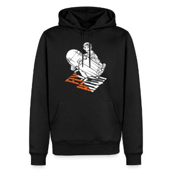 Skating - Männer Premium Bio Hoodie - Schwarz - Vorne - Nico (187cm)